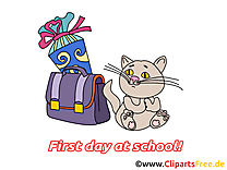 Chat image gratuite – Début école clipart