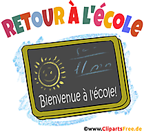 Retour à l'école dessin, clip art gratuite