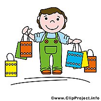 Achats illustration gratuite - Faire courses clipart