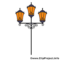 Lampadaire clip art gratuit - Rue nuit dessin