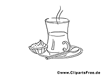 Petit déjeuner clip art à colorier dessin