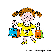 Shopping image à télécharger - Fille clipart