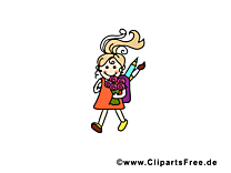 Carte jolie fille clip art – École gratuite