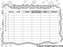 Dessin horaires de cours – École clip arts gratuits