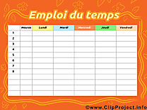 Illustration horaires de cours – École images