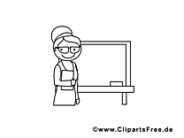 Tableau clip arts à colorier – École illustrations