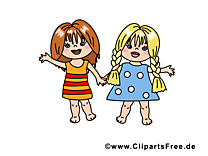 Amies image gratuite – Petites filles clipart