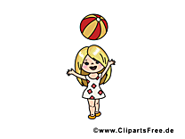 Balle clip arts gratuits - Petite fille illustrations