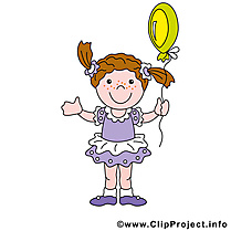 Ballon clip art gratuit - Fille dessin