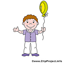 Clip arts gratuits ballon - Garçon illustrations