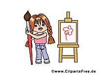 Peintre dessin - Petite fille cliparts à télécharger