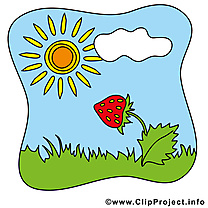 Fraise soleil illustration gratuite – Été clipart