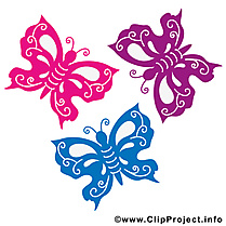 Illustration papillons gratuite – Été clipart