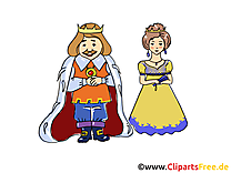 Roi reine dessin – Conte de fées cliparts à télécharger
