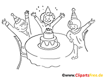 Anniversaire clipart à colorier - Fête images