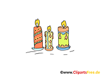 Bougies clip arts gratuits - Fête illustrations