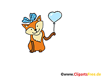 Renard ballon image gratuite - Fête illustration