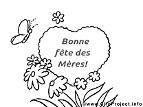 Coloriage illustration coeur – Fête des Mères images