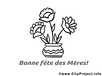 Coloriage illustration fleurs – Fête des Mères images