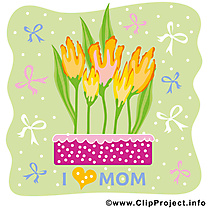 Tulipes clip art gratuit – Fête des Mères dessin