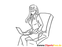 Femme d'affaire coloriage – Finances clipart