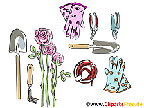 Outils de jardinage clip art - Fonds d'écran dessin
