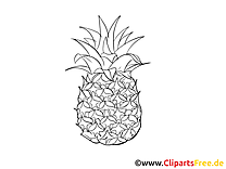 Ananas images à colorier - Fruits dessins gratuits