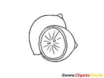 Citron dessin à colorier - Fruits clip arts gratuits