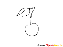 Clipart cerise à colorier - Fruits dessins gratuits