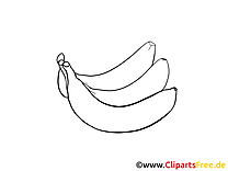 Coloriage bananes images - Fruits clip art gratuit