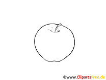 Dessin à colorier pomme - Fruits cliparts à télécharger