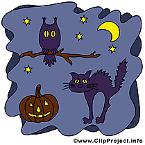 Chat noir clipart - Halloween dessins gratuits