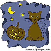 Chat nuit clipart gratuit - Halloween images