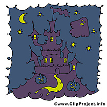 Château dessin - Halloween clip arts gratuits