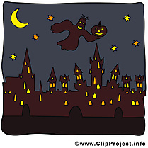 Dessin à télécharger ville nuit - Halloween images