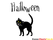 Dessin chat noir - Halloween cliparts à télécharger