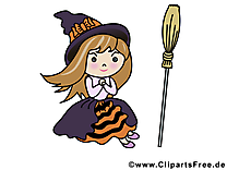 Dessin sorcière - Halloween cliparts à télécharger