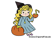 Fille citrouille clip art gratuit - Halloween dessin