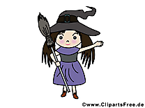 Fille sorcière image gratuite - Halloween illustration