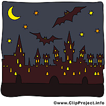 Image ville nuit - Halloween images cliparts