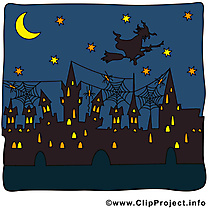 Ville nuit dessin à télécharger - Halloween images