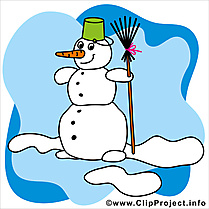 Bonhomme de niege image gratuite – Hiver clipart