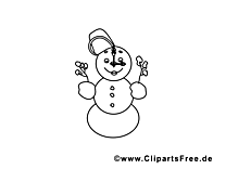 Clip art à imprimer bonhomme de neige - Hiver dessin