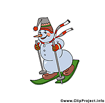 Ski illustration gratuite - Hiver clipart