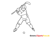 Clipart à colorier hockeyeur - Hockey dessins gratuits