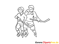 Coloriage hockeyeurs - Hockey clip art gratuit