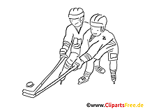 Joueurs dessin à colorier - Hockey à télécharger
