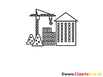 Image à colorier grue - Industrie clipart