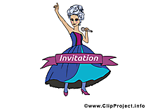 Chanteuse clip arts gratuits - Invitation illustrations