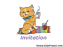 Chat image gratuite – Invitation clipart